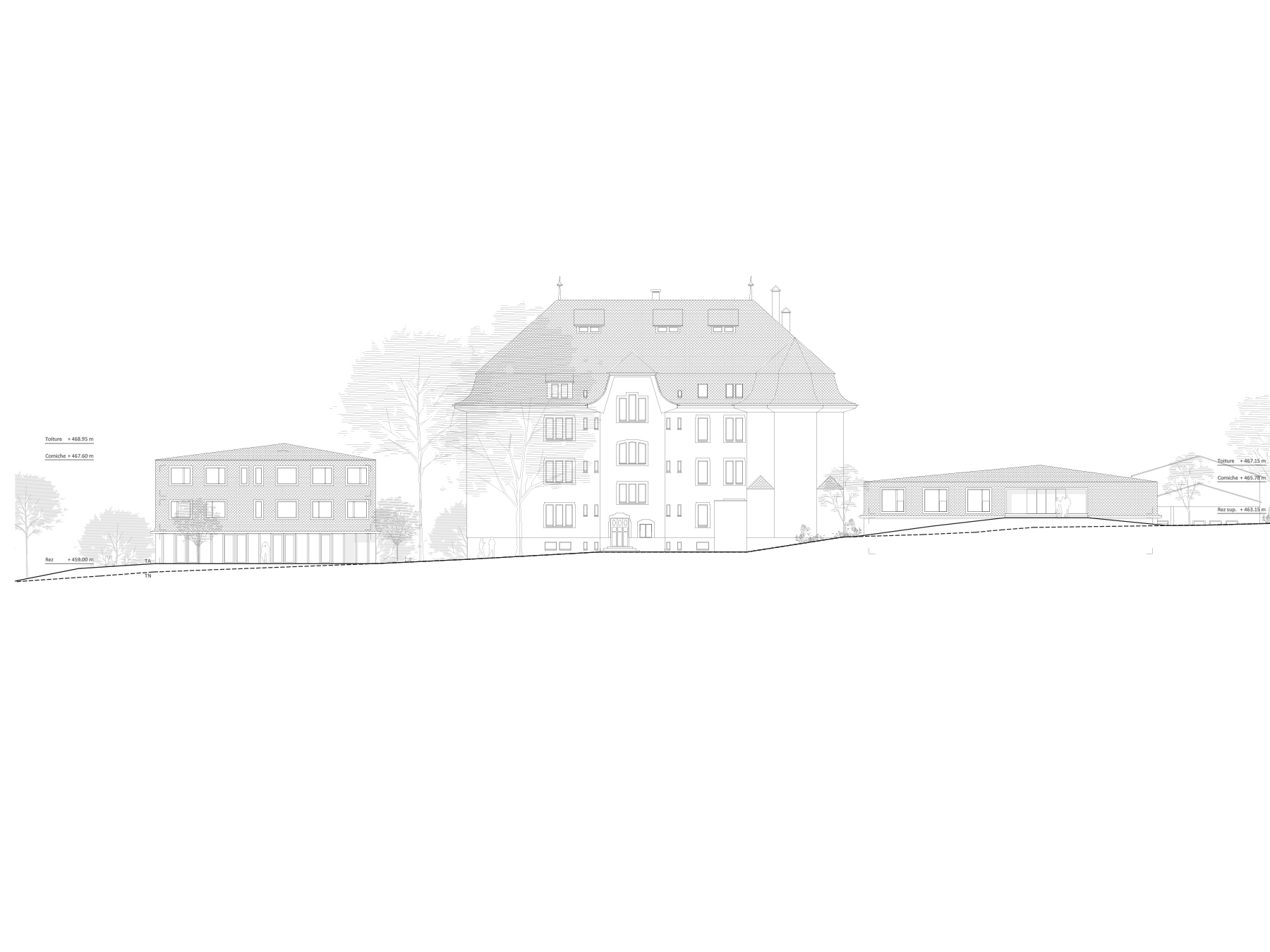 Foyer pour jeunes à Delémont - Institut St-Germain - construction en bois Suisse - architecte Lausanne